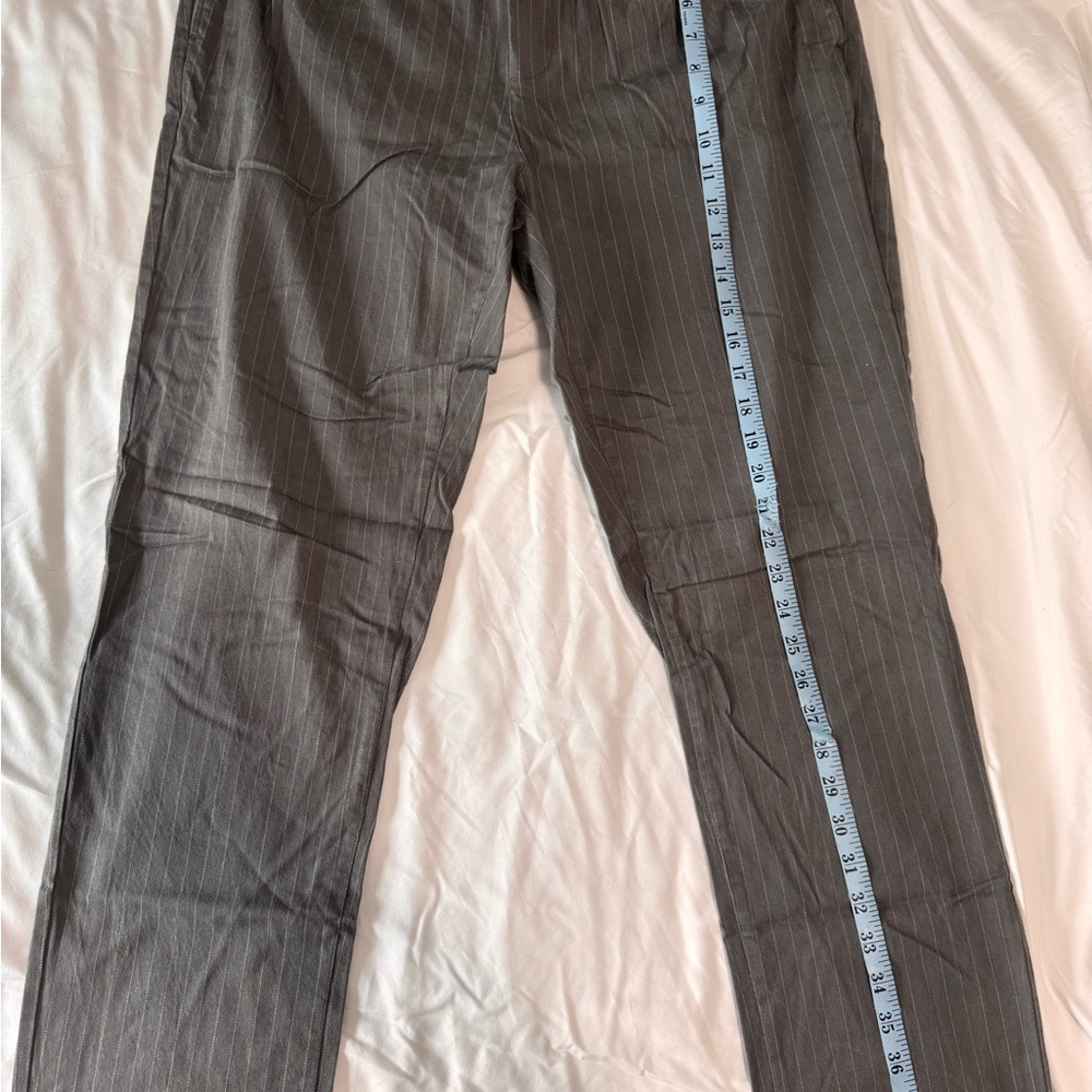 PAIGE Women's Charcoal Pinstripe Pants